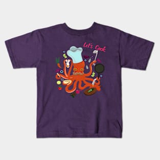 Octopus Let s Cook Kids T-Shirt